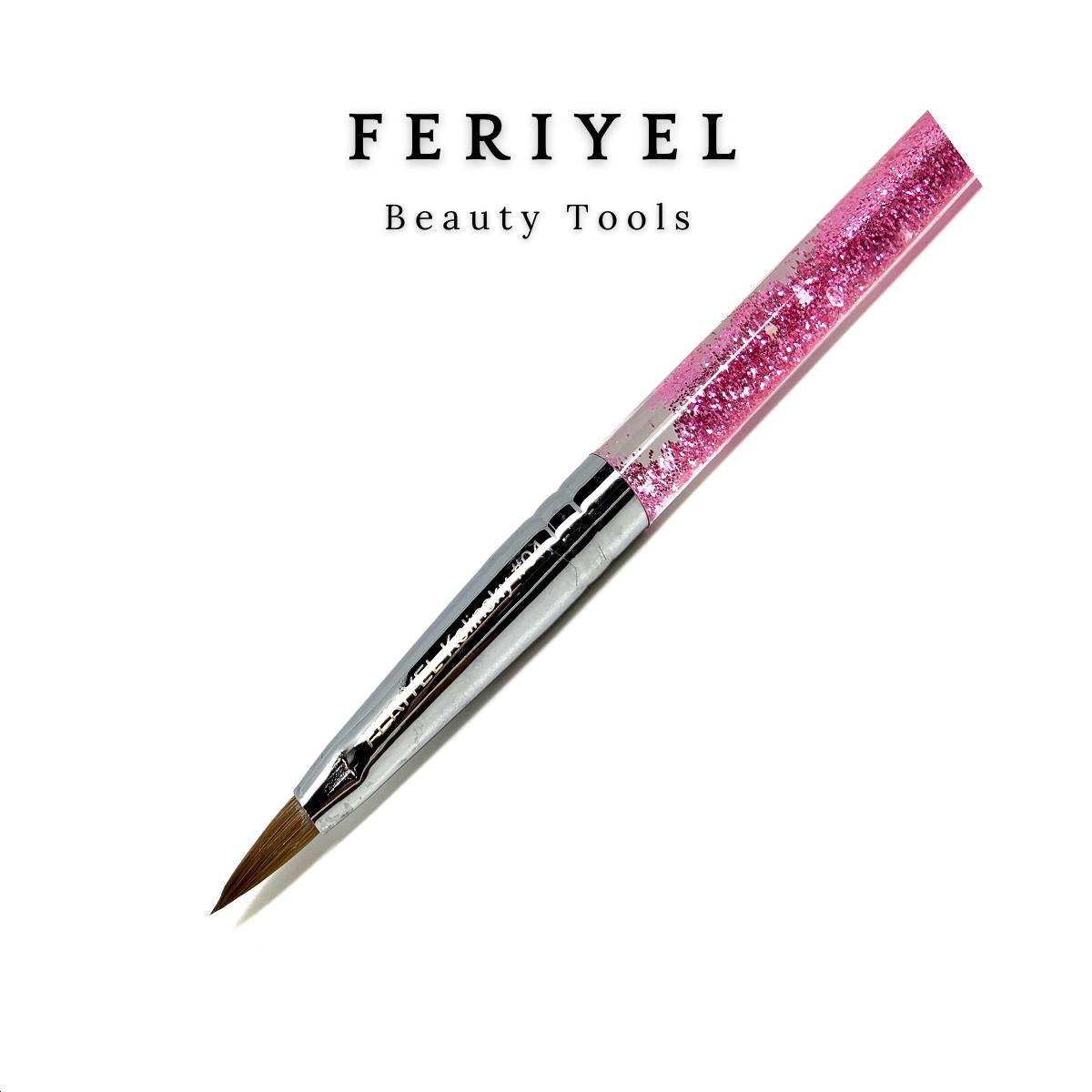 Top Quality Kolinsky Acrylic Round Nail Brush Size 4 to 10 ~ Feriyel Brand USA