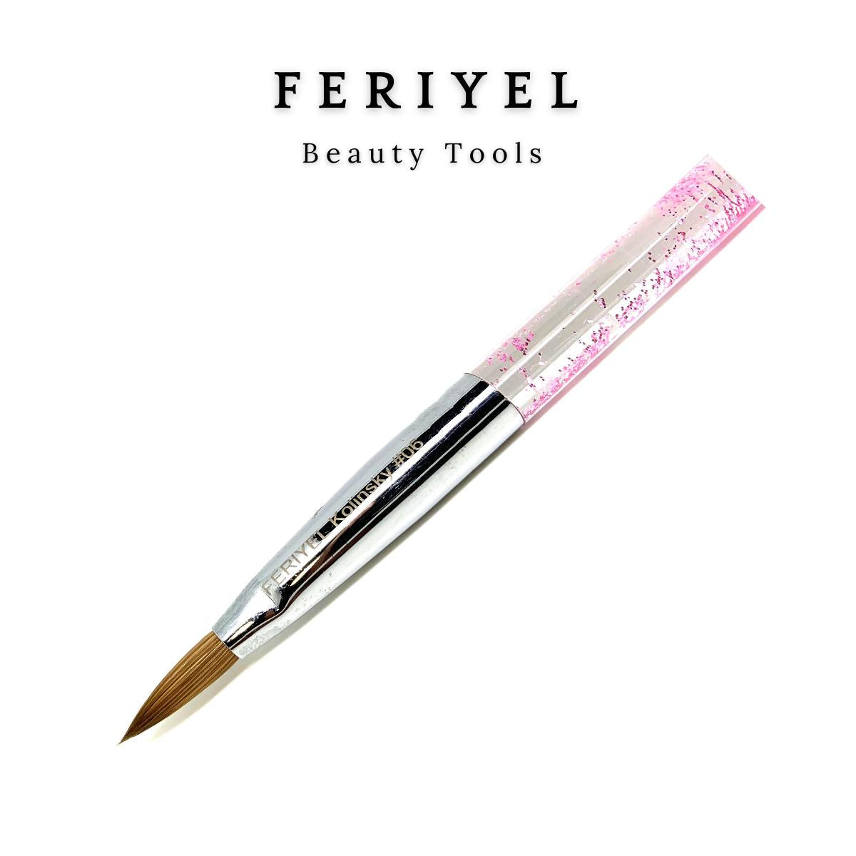 Top Quality Kolinsky Acrylic Round Nail Brush Size 4 to 10 ~ Feriyel Brand USA