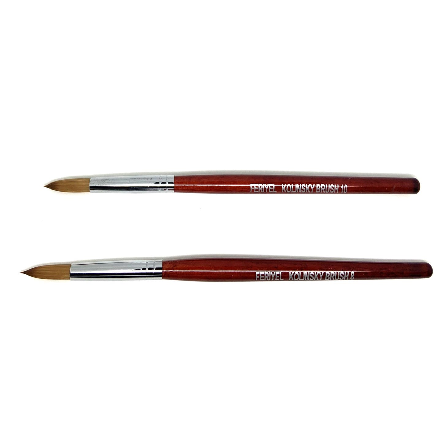 Kolinsky Acrylic Round Nail Brush Size 8 to 10 ~ Feriyel Brand USA