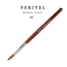 Load image into Gallery viewer, Kolinsky Acrylic Round Nail Brush Size 8 to 10 ~ Feriyel Brand USA
